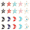 NBEADS 40 Pcs 10 Styles Enamel Evil Eye Charms, Moon & Star Charms Rack Plating Alloy Enamel Pendants Turkish Evil Eye Charms for Jewelry Making Bracelet Necklace Earring