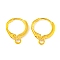 Brass Huggie Hoop Earring Findings, Golden, 14.5x12.5mm, Pin: 0.8mm, Hole: 2mm