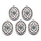 Tibetan Style Alloy Pendants, with Synthetic Turquoise, Oval, Cadmium Free & Nickel Free & Lead Free, Thailand Sterling Silver Plated, 31.5x23x4.5mm, Hole: 1.8mm