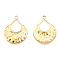 Ion Plating(IP) 201 Stainless Steel Pendants, Teardrop, Real 18K Gold Plated, 28x21x2.5mm, Hole: 2.5mm