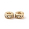 Brass Micro Pave Cubic Zirconia Beads, Cadmium Free & Nickel Free & Lead Free, Flat Round, Golden, 4x2mm, Hole: 1mm