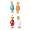 304 Stainless Steel Enamel Pendants, Candy, Ion Plating(IP), Mixed Color, 15.5x5mm, Hole: 1mm