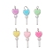 Acrylic & Glass Pendants, with 304 Stainless Steel Findngs, Heart, Stainless Steel Color, 21.5~22x18.5x4mm, Hole: 4x3.5mm