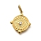 304 Stainless Steel Rhinestone Pendants, Ion Plating(IP), Flat Round & Eye Charms, Clear, 19.5x17x3mm, Hole: 4.5x3mm