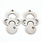 Non-Tarnish 201 Stainless Steel Pendants, Laser Cut, Pacifier, Stainless Steel Color, 31x19.5x1.5mm, Hole: 2mm