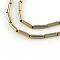 Electroplate Non-magnetic Synthetic Hematite Tube Bead Strands, Light Gold Plated, 8x2mm, Hole: 1mm, about 51pcs/strand, 15.9 inch