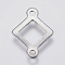 Tarnish Resistant 201 Stainless Steel Links connectors, Hollow Rhombus, Stainless Steel Color, 16x12x0.8mm, Hole: 1.5mm