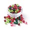 5 Colors Spray Painted & Baking Painted Crackle Glass Beads, Round, Mixed Color, 8mm, Hole: 1.3~1.6mm