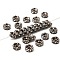 Brass Rhinestone Spacer Beads, Grade AAA, Wavy Edge, Nickel Free, Gunmetal, Rondelle, Crystal, 6x3mm, Hole: 1mm