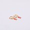 Brass Micro Pave Cubic Zirconia Hoop Earrings, Golden, Pale Violet Red, 20x10mm