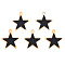 Alloy Enamel Pendants, Cadmium Free & Lead Free, Light Gold, Star, Black, 20x18.5x1mm, Hole: 1.6mm