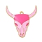 West Cowboy Theme Golden Plated Alloy Enamel Pendants, Cattle, 35x32x2.4mm, Hole: 1.8mm