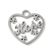 304 Stainless Steel Pendants, Hollow out Heart with Wrod Hope Charms, Stainless Steel Color, 19.5x19.5x1mm, Hole: 3mm