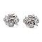 Brass Micro Pave Clear Cubic Zirconia Beads, Cadmium Free & Nickel Free & Lead Free, Rose, Platinum, 8x5mm, Hole: 3mm