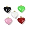 Brass Enamel Charms, Real 18K Gold Plated, Heart Charm, Mixed Color, 13x12x6mm, Hole: 1.2mm