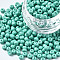 6/0 Glass Seed Beads, Baking Paint, Round Hole, Round, Light Sea Green, 4~5x3~5mm, Hole: 1.2~1.5mm, about 4500pcs/Pound