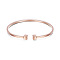 Simple Design Real Rose Gold Plated Cuff Bangle, with Cubes, 175x5mm