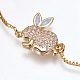 Регулируемые латунные браслеты Bunny Bolo BJEW-G593-07G-3