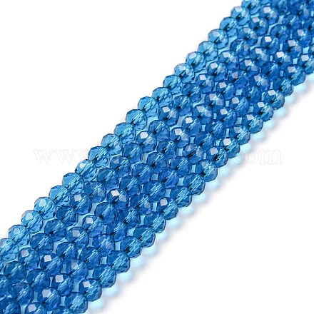 Граненые прозрачные стеклянные бусы пряди EGLA-J134-4x3mm-B11-1