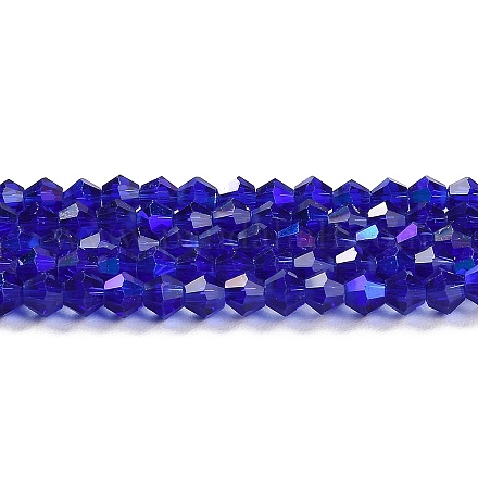 Прозрачные стеклянные бусины гальваническим пряди GLAA-F029-3mm-D06-1