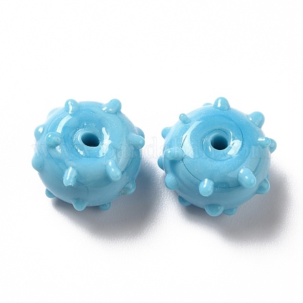 Ручной работы ухабистым Шарики Lampwork LAMP-E023-06G-1
