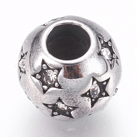 Европейские бусины из нержавеющей стали 304 STAS-O097-60AS-1