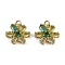 Brass Micro Pave Cubic Zirconia Pendants, Flower Shape Charms, Rack Plating, Cadmium Free & Lead Free, Long-Lasting Plated, with Jump Ring, Real 18K Gold Plated, 13.5x16x4.5mm, Hole: 3.2mm