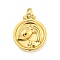 304 Stainless Steel Pendants Rhinestone Settings, Round with Constellations, Aquarius, 20.5x17x3.5mm, Hole: 3.5x2mm, Fit for 0.9mm Rhinestone