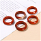 Natural Red Jasper Plain Band Finger Rings, Inner Diameter: 18~20mm