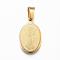 304 Stainless Steel Pendants, Oval with Divine Child Jesus, Golden, 21x13x1.2mm, Hole: 4x7mm