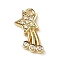 Brass Micro Pave Cubic Zirconia Charms, Star, Rack Plating, Long-Lasting Plated, Cadmium Free & Lead Free, Real 18K Gold Plated, 13x7x2mm, Hole: 1.2mm