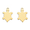 Ion Plating(IP) 201 Stainless Steel Charms, Turtle, Real 18K Gold Plated, 15x10x1mm, Hole: 1.2mm