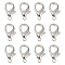 Zinc Alloy Lobster Claw Clasps, Platinum, 30x17x6mm, Hole: 3mm