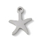 304 Stainless Steel Pendants, Starfish Charms, Stainless Steel Color, 9.5x8x1mm, Hole: 1.2mm