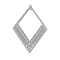 Non-Tarnish 304 Stainless Steel Pendants, Rhombus Charm, Stainless Steel Color, 40x26x0.3mm, Hole: 0.9mm & 1.2mm