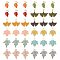 48Pcs 12 Style Zinc Alloy Pendants, with Enamel, Ginkgo Leaf & Maple Leaf, Mixed Color, 20~25.5x10~22.5x2mm, Hole: 1.5~2.7mm, 4pcs/style