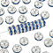 Brass Rhinestone Spacer Beads, Grade A, Lt. Sapphire Rhinestone, Silver Color Plated, Nickel Free, about 8mm in diameter, 3.8mm thick, hole: 1.5mm
