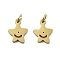 304 Stainless Steel Pendants, Star Charms, with Jump Ring, Ion Plating(IP), Real 18K Gold Plated, 10.5x8.5x1mm, Hole: 2.5mm
