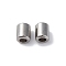 201 Stainless Steel Beads, with Rubber Inside, Slider Beads, Column, Anti-Tarnish, Stainless Steel Color, 5x4mm, Hole: 1mm