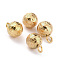 Ion Plating(IP) 304 Stainless Steel Charms, Round, Textured, Golden, 9x6mm, Hole: 1.8mm