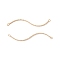 Rack Plating Brass Connector Charms, Long-Lasting Plated, Cadmium Free & Lead Free, S-Shapes, Real 14K Gold Plated, 39x7x1mm, Hole: 0.8mm