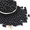 Baking Paint Glass Seed Beads, Round, Black, 6mm, Hole: 0.8mm, about 1800pcs/1pound