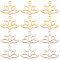 24Pcs 2 Colors 201 Stainless Steel Pendants, Laser Cut, Hollow, Lotus, Golden & Stainless Steel Color, 14x18.5x1mm, Hole: 1.6mm, 12pcs/color