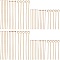 180Pcs 6 Style Brass Flat & Round Head Pins & Eye Pin, Real 18K Gold Plated, 30~45x0.6~0.8mm, Pin: 0.7mm, 30Pcs/style