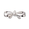 Rack Plating Brass Pendants, Long-Lasting Plated, Lead Free & Cadmium Free, Bowknot, Platinum, 9.5x25x3mm, Hole: 1.4mm
