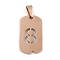 Ion Plating(IP) 304 Stainless Steel Pendants, Manual Polishing, Rectangle with Number, Rose Gold, Num.8, 27.5x14.5x1.5mm, Hole: 3.5mm