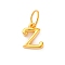 925 Sterling Silver Letter Charms with Jump Rings, Golden, Letter Z, 10.5x7.5x2mm, Hole: 5mm