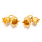 Alloy Pendants, Cadmium Free & Lead Free, with Jump Rings, Flower, Matte Gold Color, 10x9x9mm, Jump Ring: 5x1mm, 3mm inner diameter