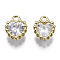 Brass Inlaid Clear Cubic Zirconia Charms, Cadmium Free & Nickel Free & Lead Free, Heart, Golden, 10x8x3mm, Hole: 1.4mm