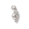 Rack Plating Brass Clear Cubic Zirconia Pendants, with Jump Ring, Long-Lasting Plated, Lead Free & Cadmium Free, Conch, Platinum, 19x7x5mm, Hole: 3mm